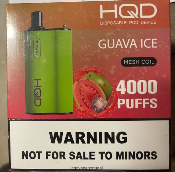 HQD Vape Shop - HQD BOX 4000 baforadas H4P8VT109 gelo de goiaba
