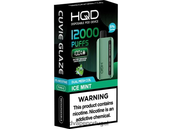 Best HQD Flavor - HQD CUVIE GLAZE vaporizador descartável 12000 H4P8VT200 hortelã gelada