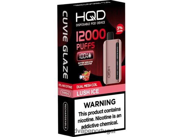 Best HQD Flavor - HQD CUVIE GLAZE vaporizador descartável 12000 H4P8VT210 gelo exuberante