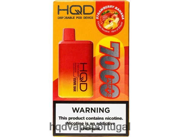 HQD Vape Lisbon - HQD CUVIE BAR descartável H4P8VT253 morango banana