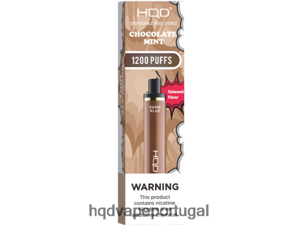 HQD Vape Lisbon - HQD CUVIE PLUS vaporizador descartável H4P8VT153 chocolate de menta