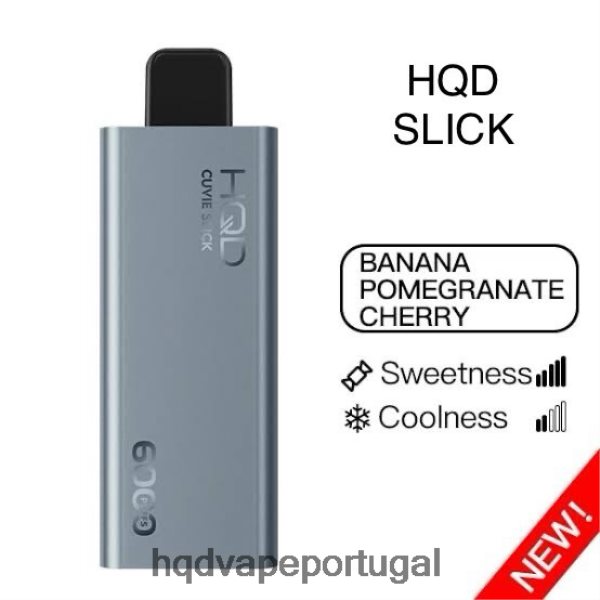 HQD Vape Portugal - HQD CUVIE SLICK 6.000 baforadas H4P8VT22 banana lisa romã cereja