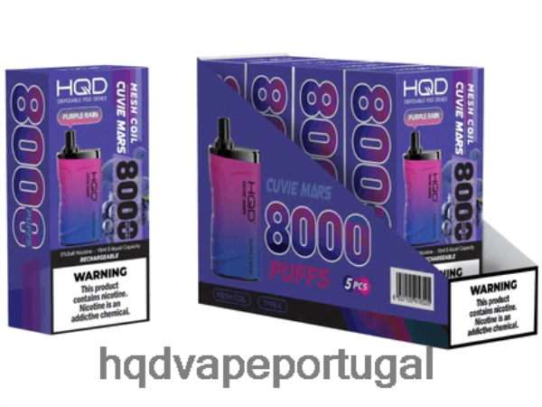 HQD Vape Shop - HQD CUVIE MARS descartável H4P8VT239 chuva roxa