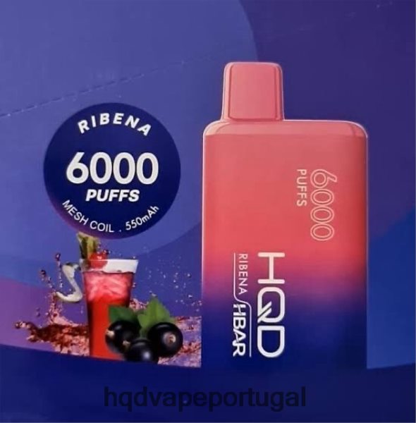 HQD Vape Lisbon - HQD HBAR 6.000 baforadas H4P8VT53 ribena