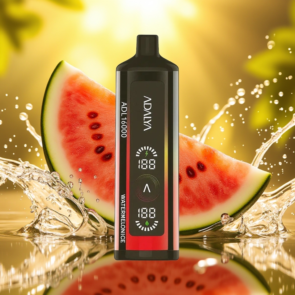 Adalya ADL 16000 PRO Puffs Disposable Vape Melancia Gelo Tela Digital USB-C 1000mAh