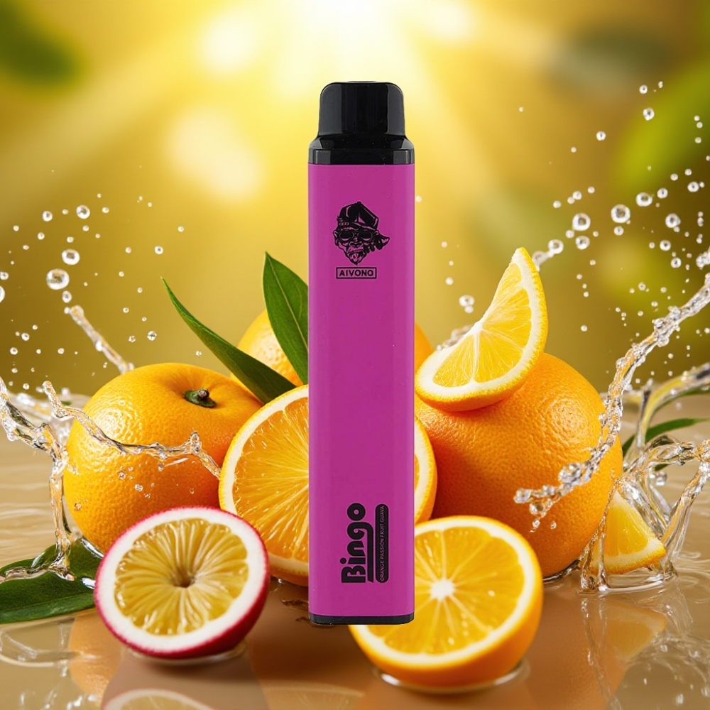 Aivono Aim Bingo 4000 Puffs Recarregável Laranja Maracujá Goiaba 10mL 1000mAh
