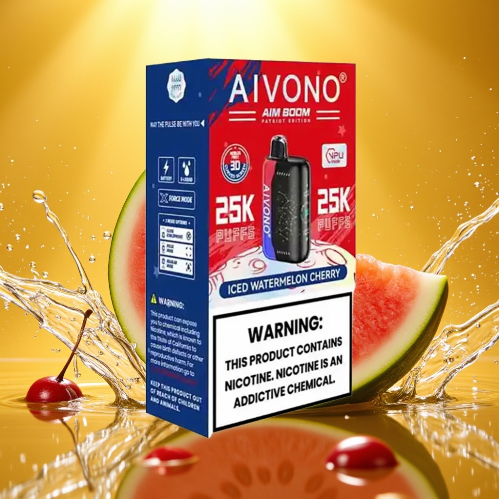 Aivono AIM BOOM 25000 Puffs 0-5% Nic 28ml 650mAh 1.2ohm Melancia Cereja Gelada
