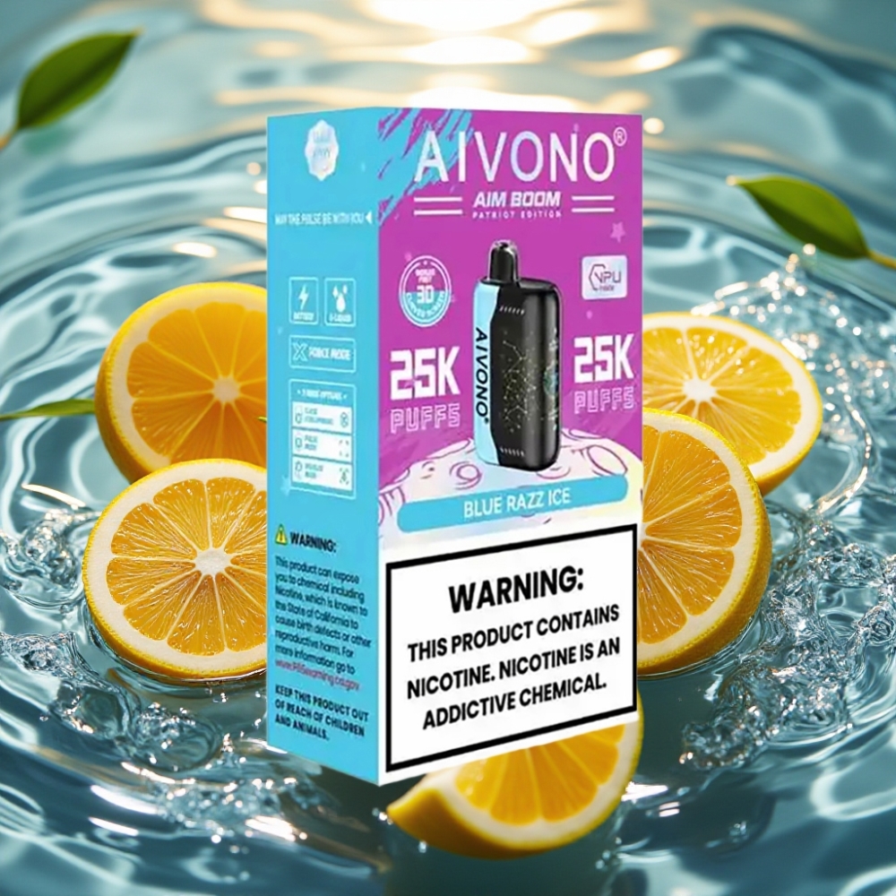 Aivono AIM BOOM 25000 Puffs 28ml 650mAh Tipo-C Azul Framboesa Gelo