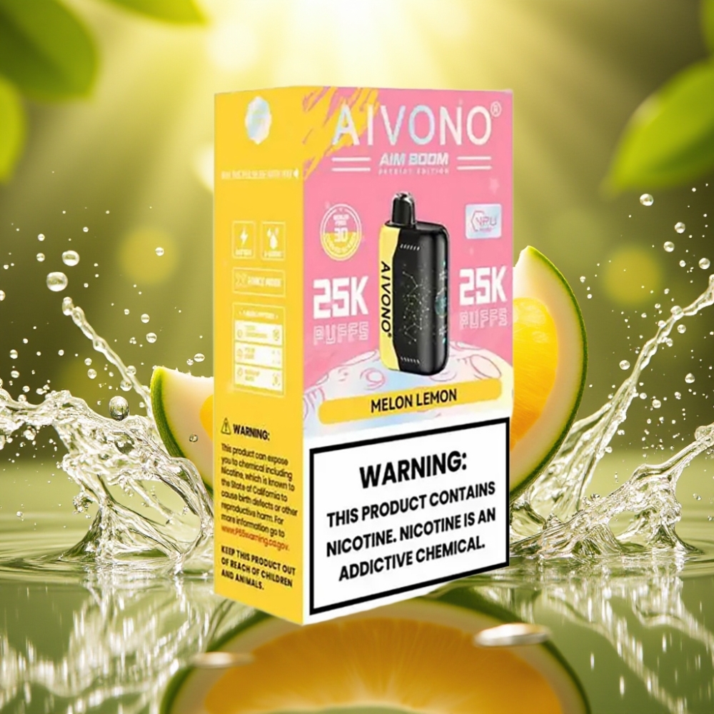 Aivono Aim Boom 25000 Puffs 28ml 650mAh 1.2ohm Melão Limão Disposable Vape