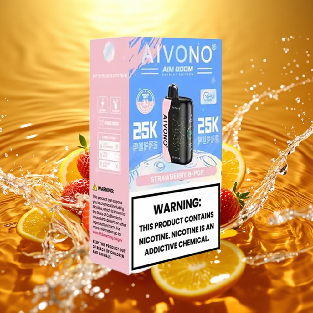 Aivono Aim Boom 25000 Puffs 28ml 650mAh 1.2ohm Morango B Pop 0-5%