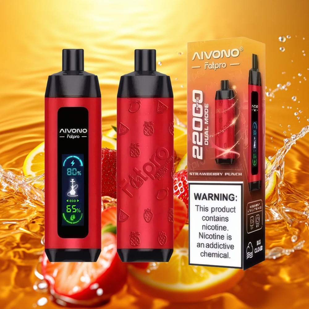 Aivono AIM FATPRO 22000 Puffs 28ml 600mAh 0.6Ω Dual Modes Morango Punch