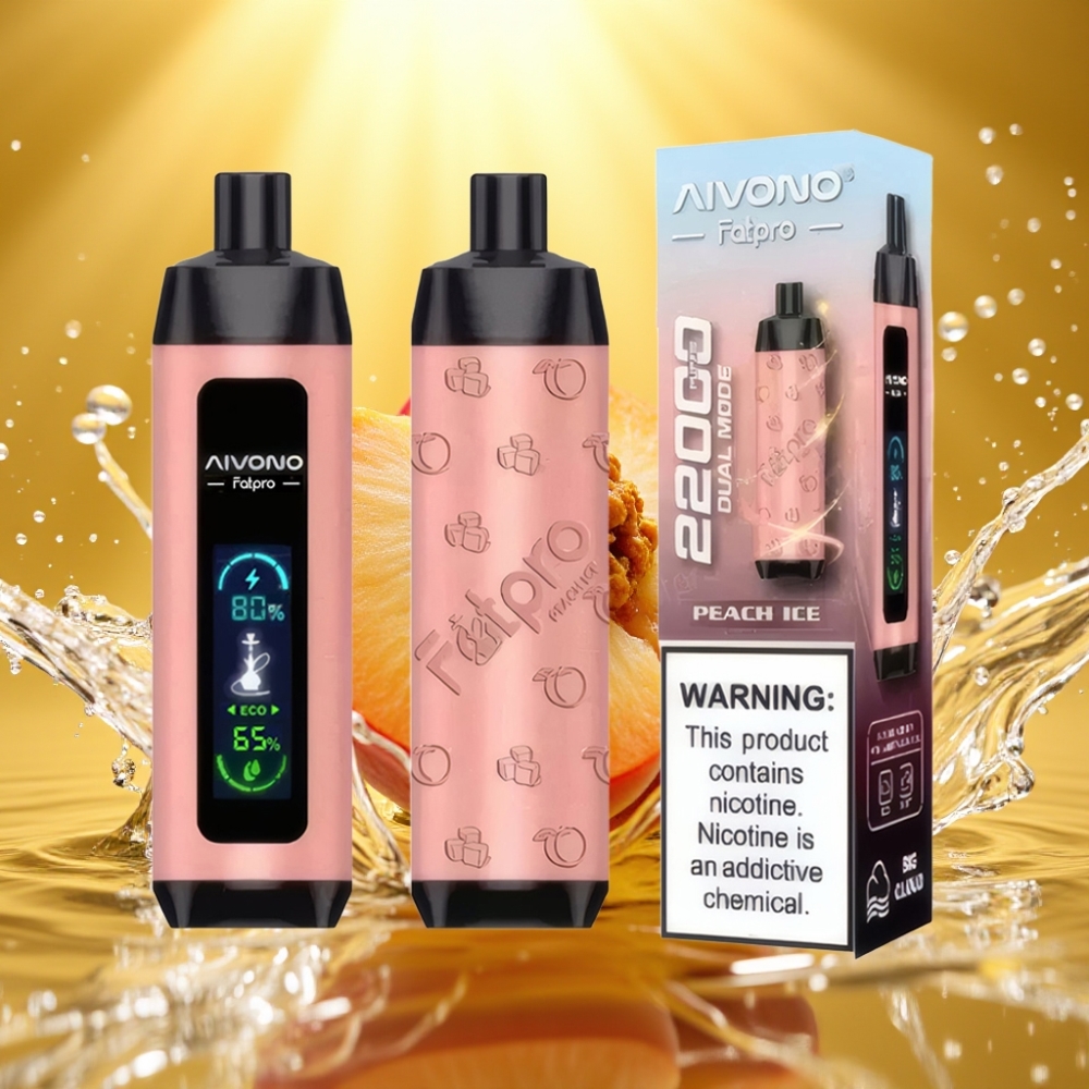 Aivono Aim Fatpro 22000 Puffs Duplo Eco/Boost 28ml Gelo de Pêssego