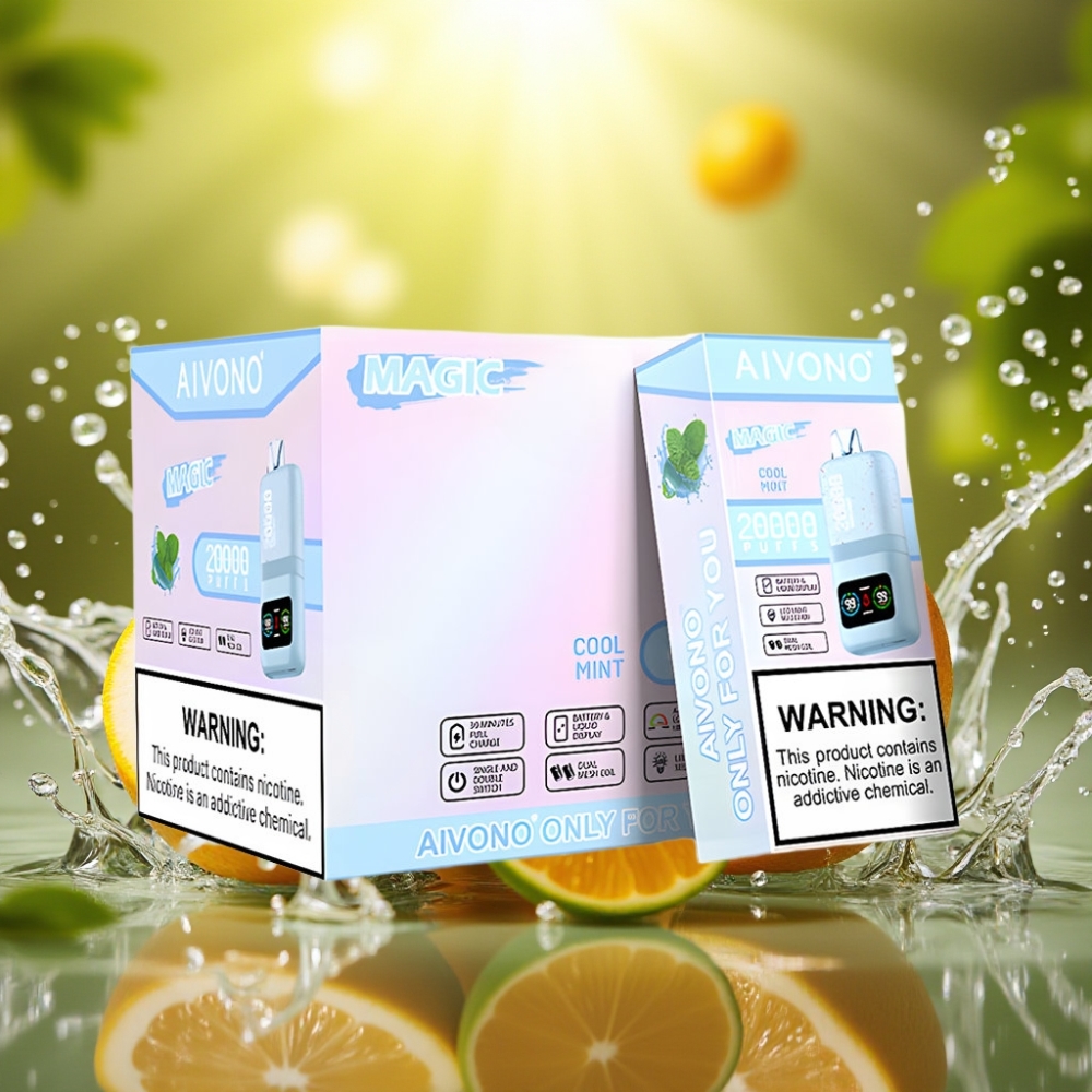 Aivono AIM MAGIC 20000 Puffs 26ml LCD Tipo-C Recarregável Menta Fresca