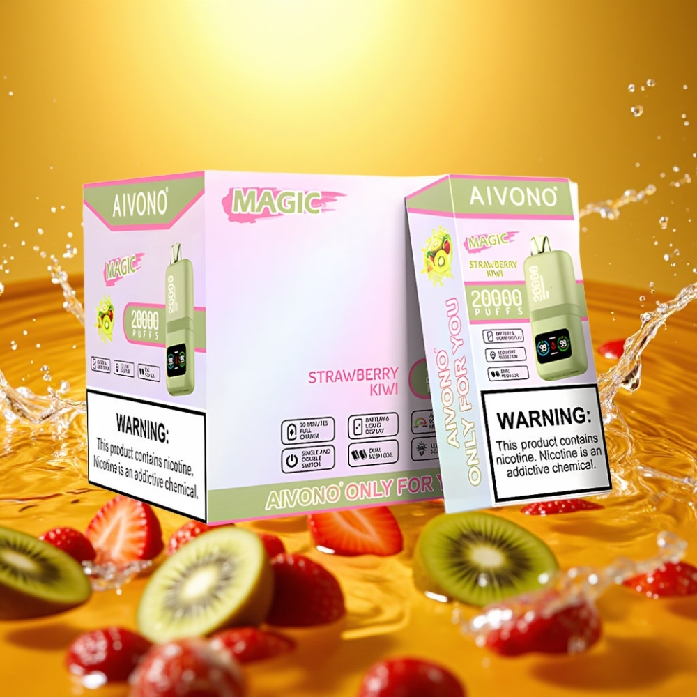 Aivono AIM MAGIC 20000 Puffs distributor Portugal 26ml LCD Type-C Morango Kiwi