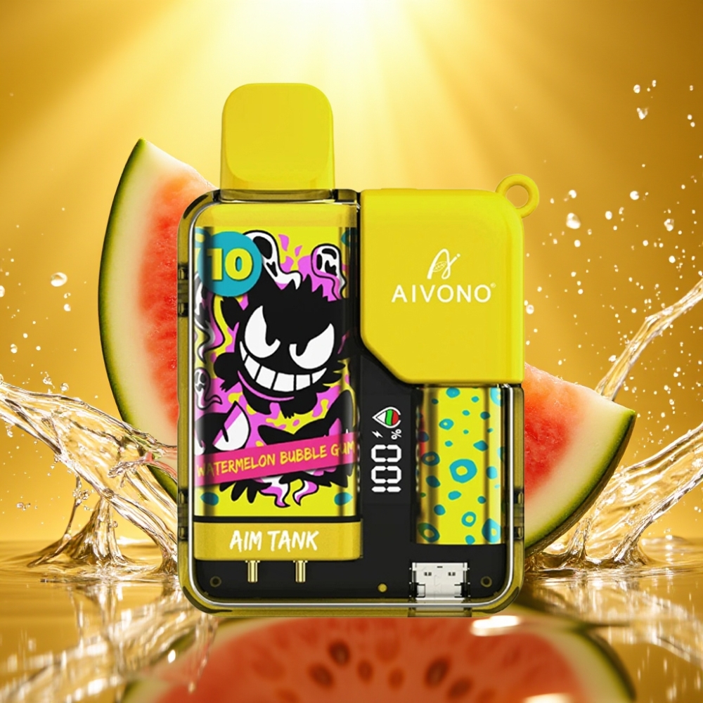 Aivono AIM-TANK 9500 Puffs 18ml 650mAh LCD 1.2ohm Chiclete de Melancia