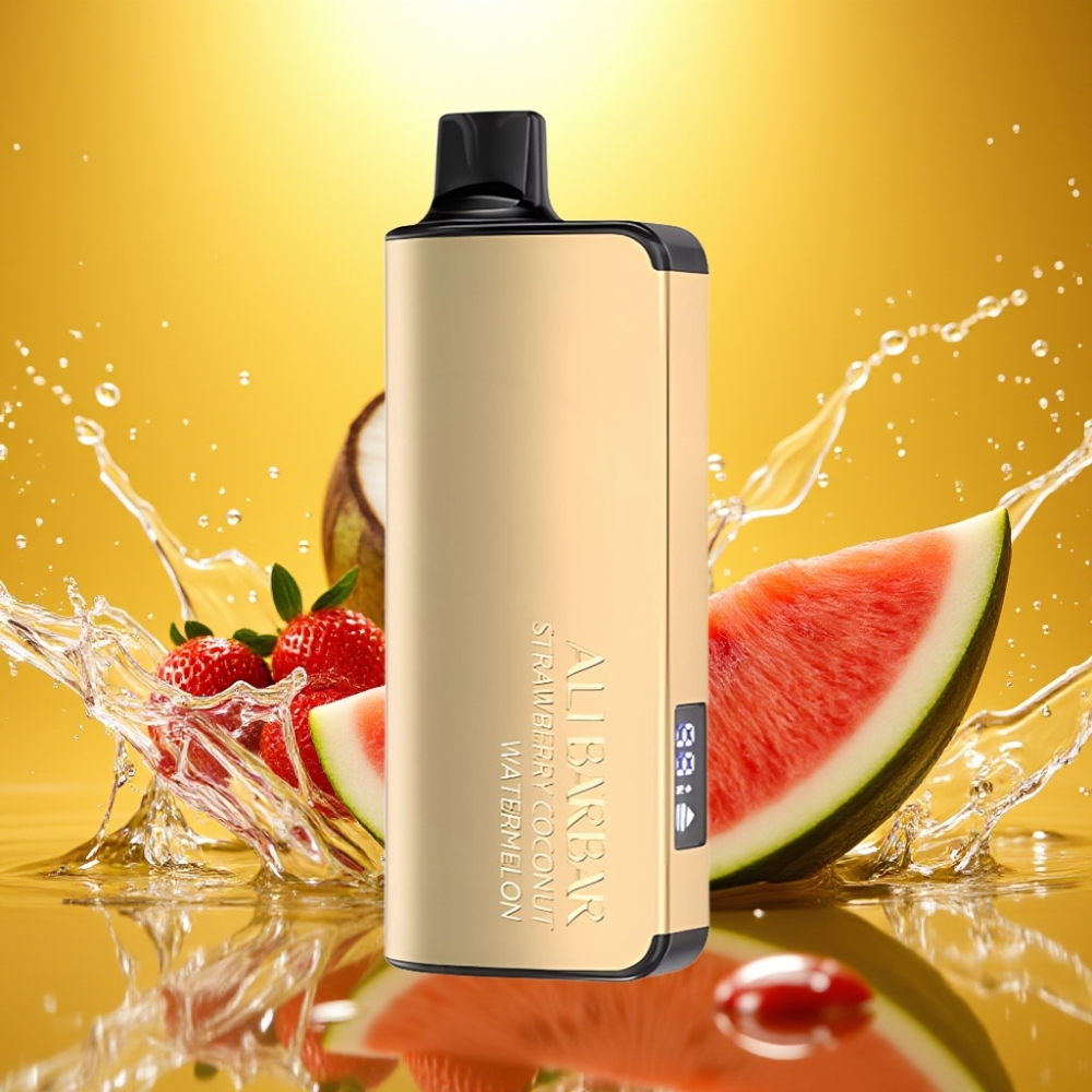 Alibarbar Ingot 9000 Puffs 22ml 2350mAh LED Morango Coco Melancia