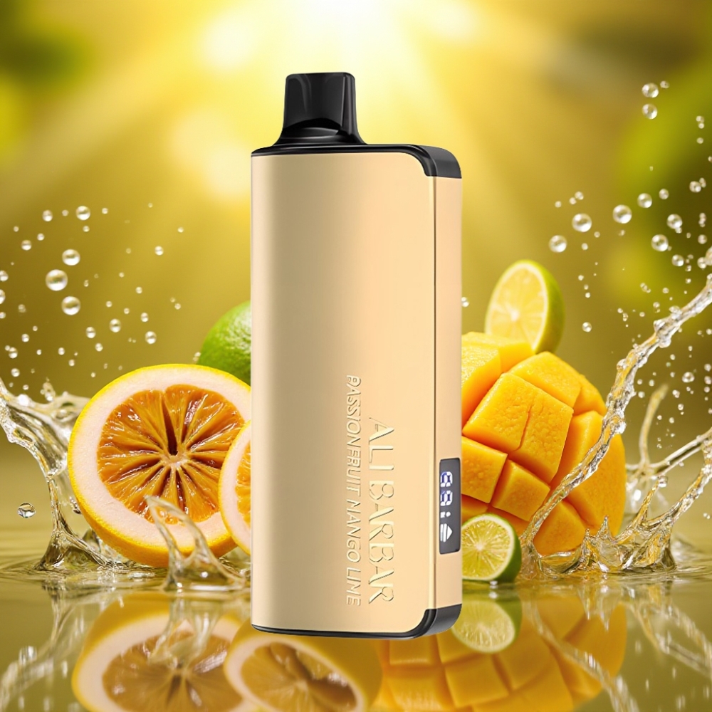 Alibarbar Ingot 9000 Puffs 22ml 2350mah LED Maracujá Manga Lima