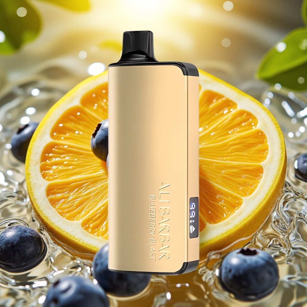 Alibarbar Ingot 9000 Puffs 22ml 2350mah LED Tela Sabor Mirtilo Explosivo