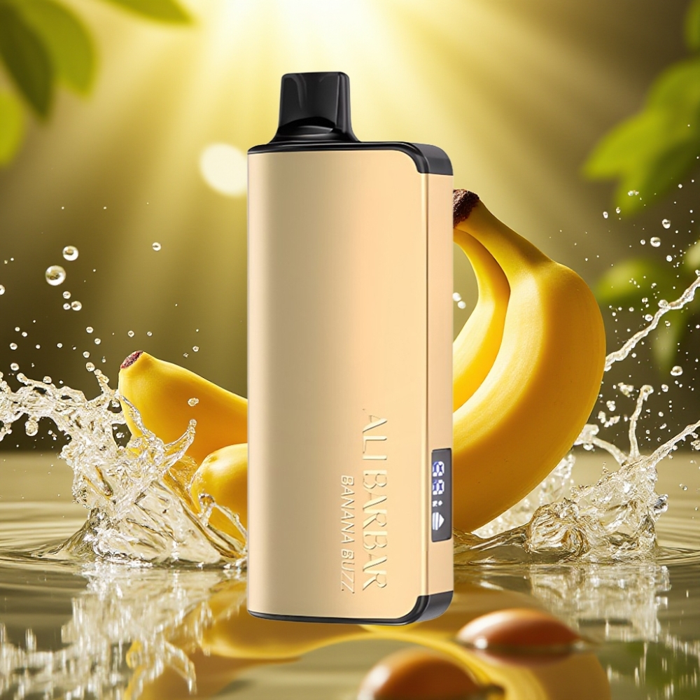 Alibarbar Ingot 9000 Puffs Descartável 22ml 2350mah Banana Buzz LED