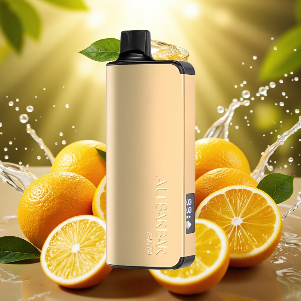 Alibarbar Ingot 9000 Puffs distributor Portugal 22ml 2350mah LED Fanta Laranja