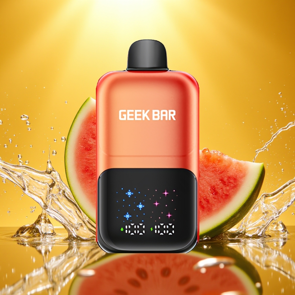 GEEK BAR 2GO 50000 Puffs Tela Grande Sabor Melancia Chiclete Gelado 20mL Dual Tank 5% Nic Sal Recarregável