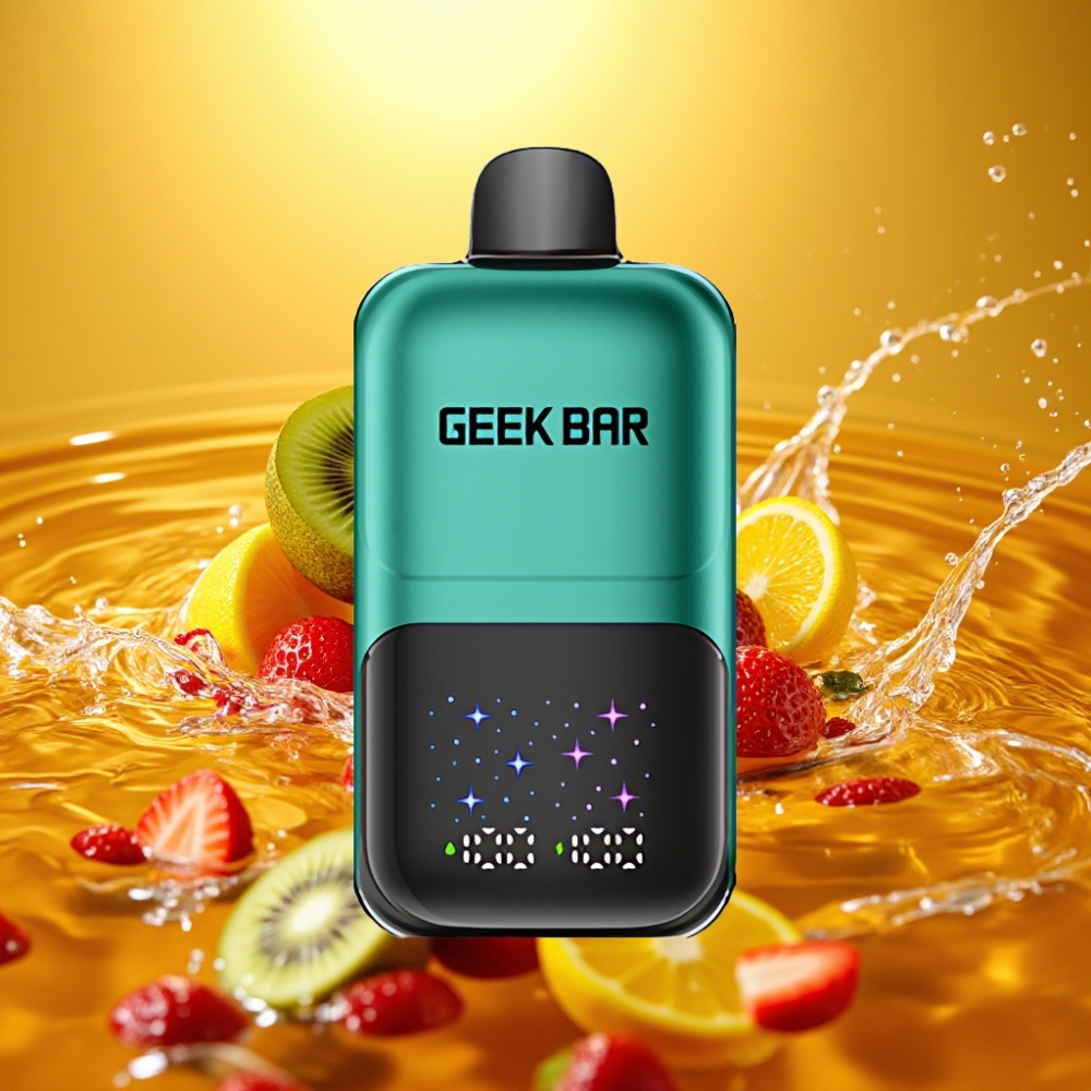 GEEK BAR 2GO 50000 Puffs Tela Grande Sabor Morango & Kiwi 20ml 5% Nic Sal Recarregável