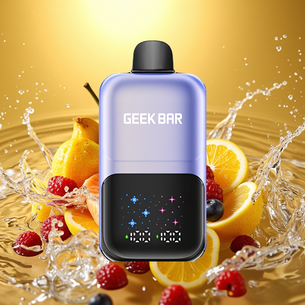 GEEK BAR 2GO Série Two 50000 Puffs Tela Grande Tanque Duplo 20mL 5% Nic Sal Gelo Frutas Vermelhas