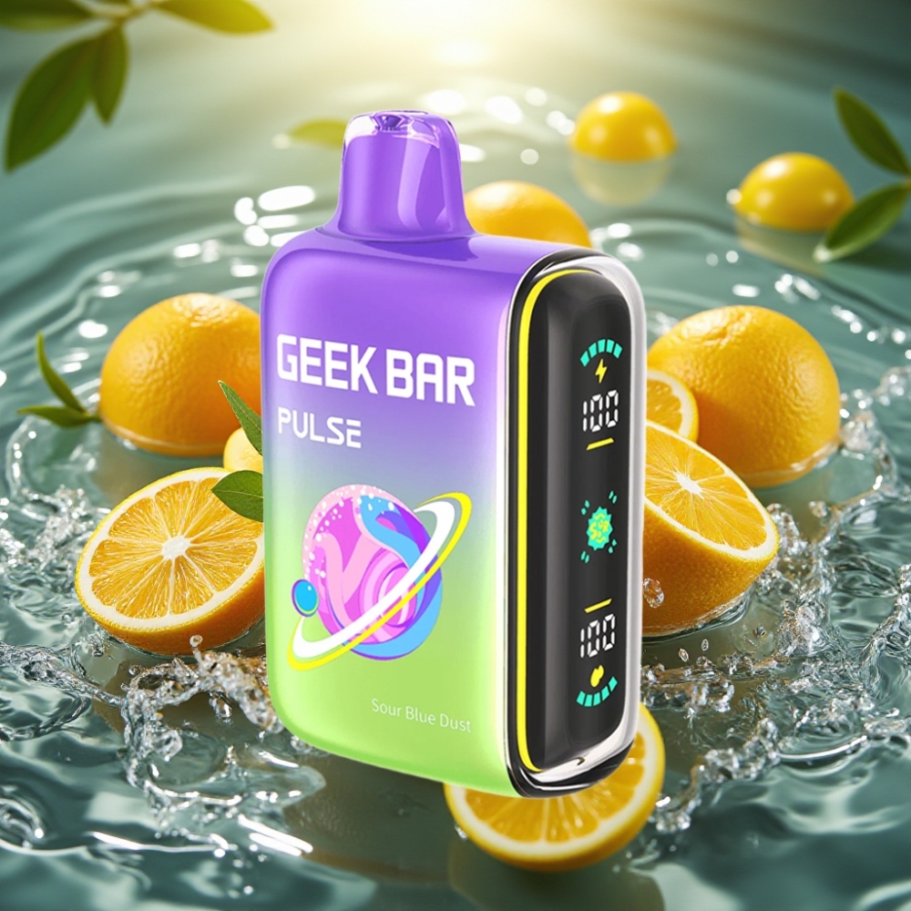 Geek Bar Pulse 15000 Puffs Edição Azeda 16ML 5% Nicotina Fluxo de Ar Ajustável 650mAh USB-C
