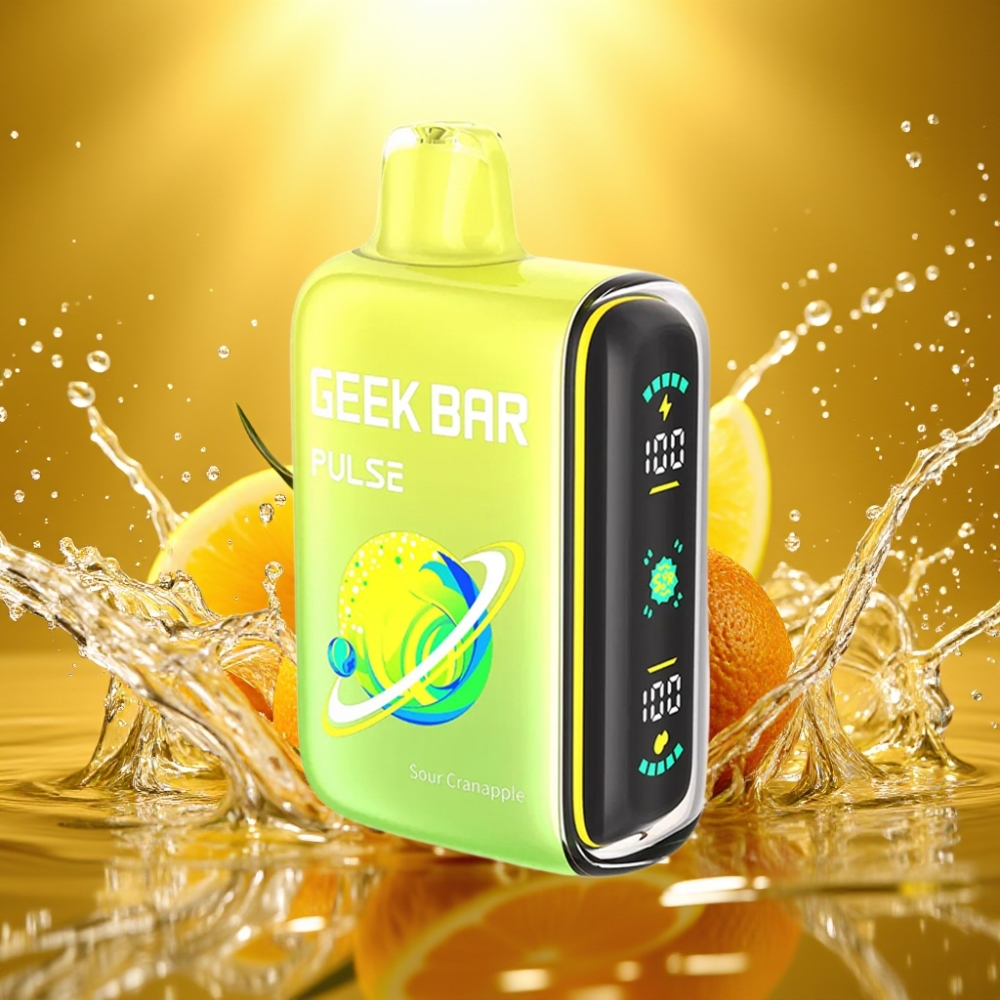 Geek Bar Pulse 15000 Puffs Edição Azeda 16ML 5% Nicotina Fluxo de Ar Ajustável 650mAh USB-C