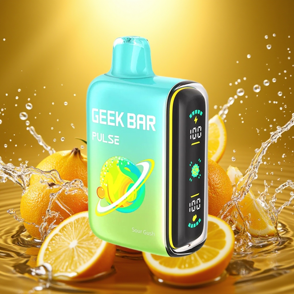Geek Bar Pulse 15000 Puffs Edição Azeda 16ML 5% Nicotina Fluxo de Ar Ajustável 650mAh USB-C
