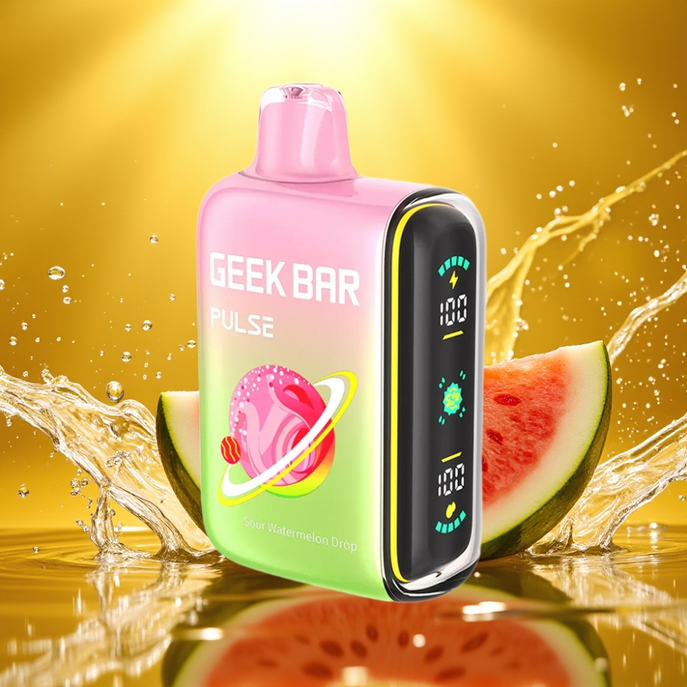 Geek Bar Pulse 15000 Puffs Edição Azeda 16ML 5% Nicotina Fluxo de Ar Ajustável 650mAh USB-C