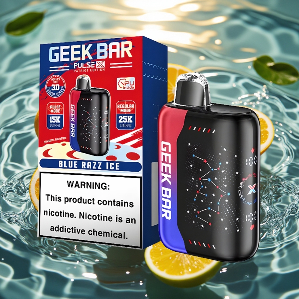 Geek Bar Pulse X 25000 Puffs 18mL 0-5% Nicotine Dual Mesh Coil Edição Patriota