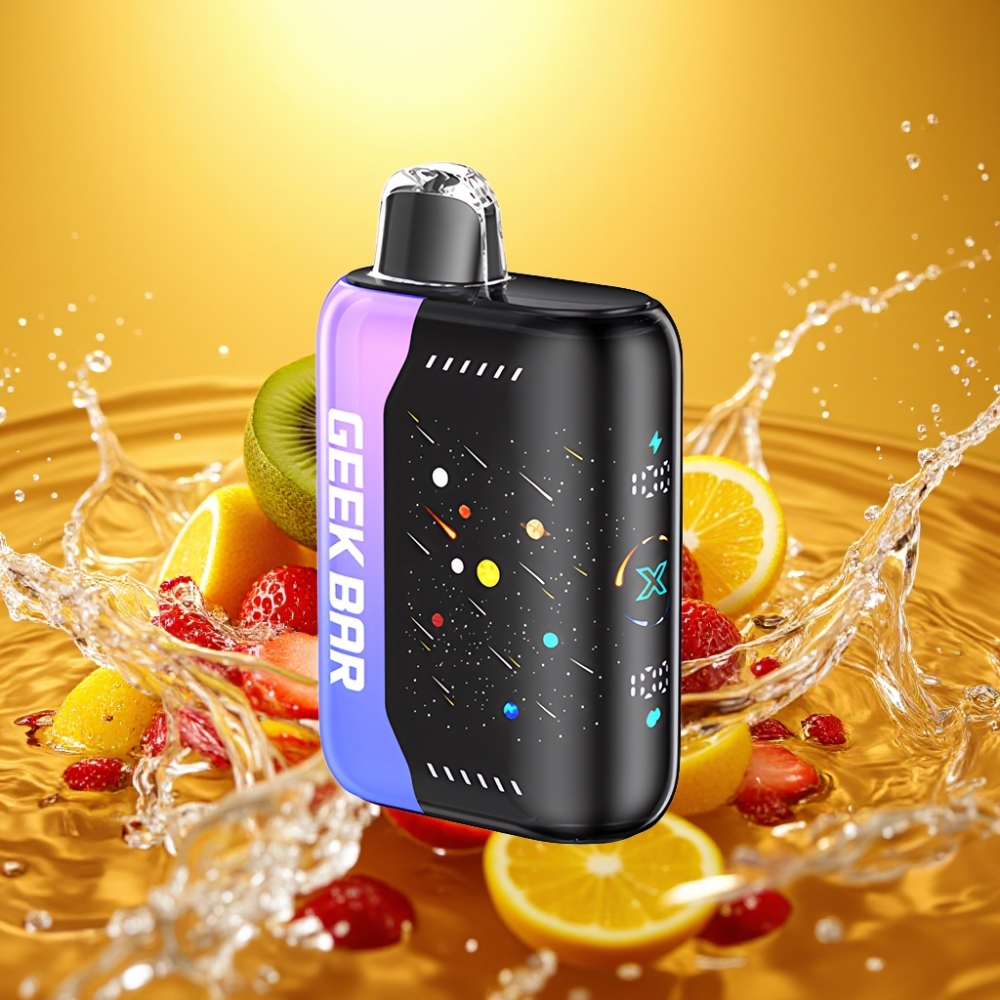 GEEK BAR Pulse X 42K Puffs Meteor Edition Morango Kiwi Gelo Tela 3D Carga Rápida 820mAh Dual Mesh Coil