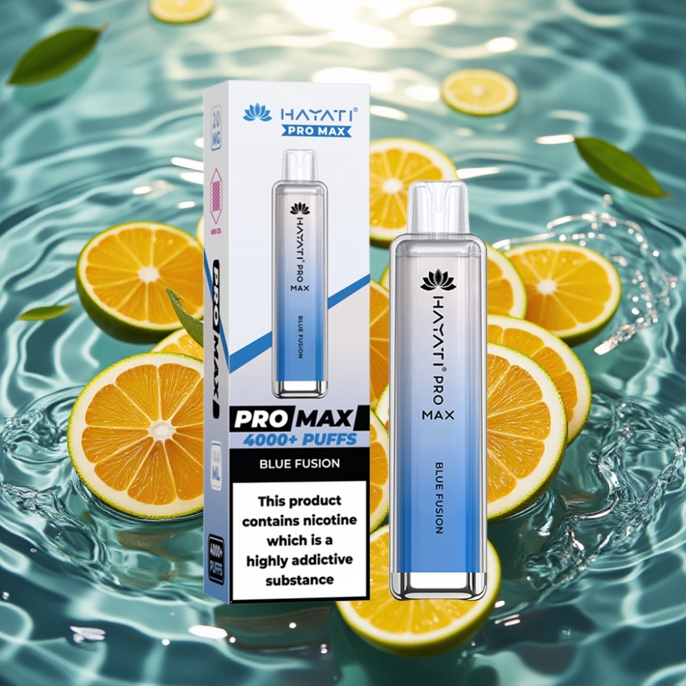 Hayati Pro Max 4000 Puffs Disposable Vape Fusão Azul 2%/5% Nicotina 1400mAh