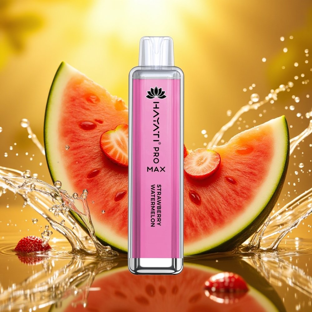 Hayati Pro Max 4000 Puffs Disposable Vape Morango Melancia Rechargeable LED TPD