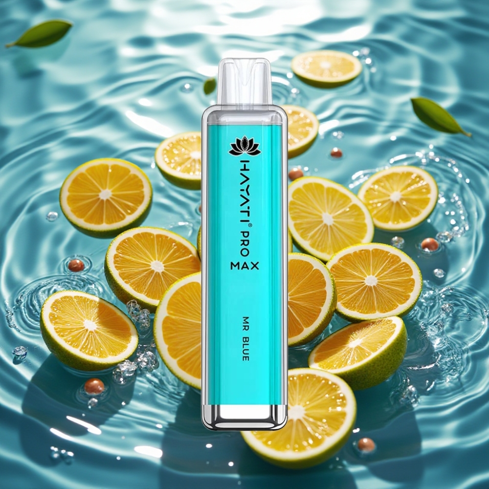 Hayati Pro Max 4000 Puffs Disposable Vape Recarregável Mr Blue Azul 2ml/10ml 1400mAh