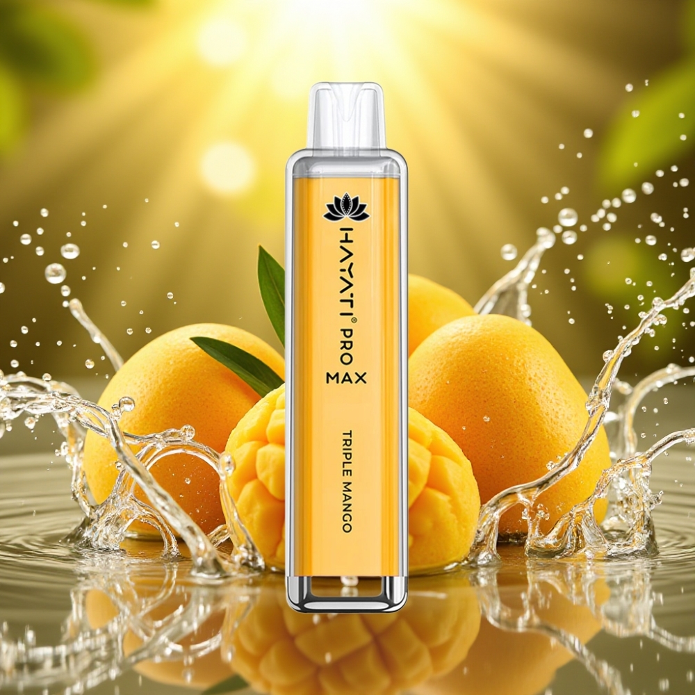 Hayati Pro Max 4000 Puffs Disposable Vape Triplo Manga Recarregável LED Crystal 2ml/10ml 2% 5%