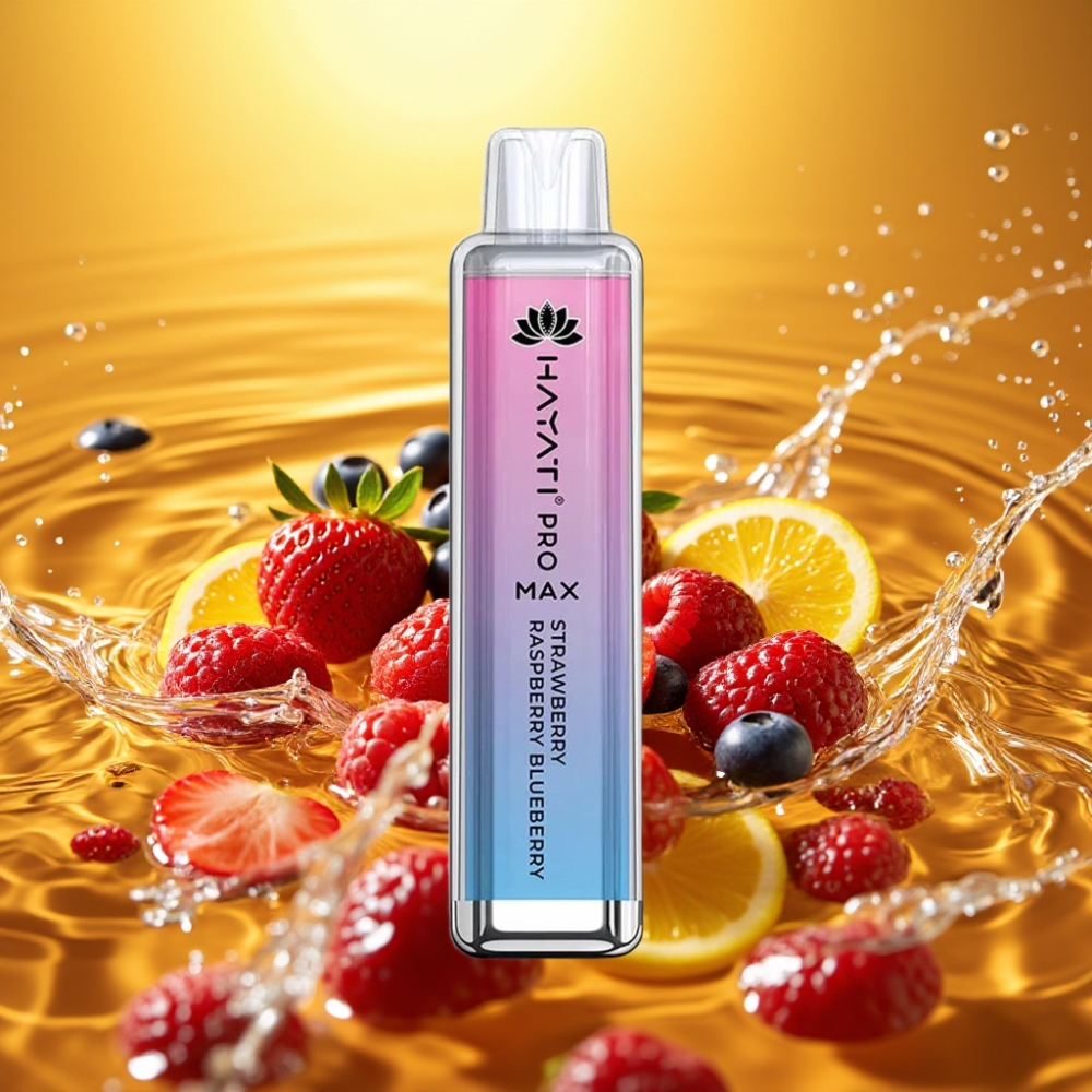 Hayati Pro Max 4000 Puffs LED Recarregável Morango Framboesa Mirtilo TPD
