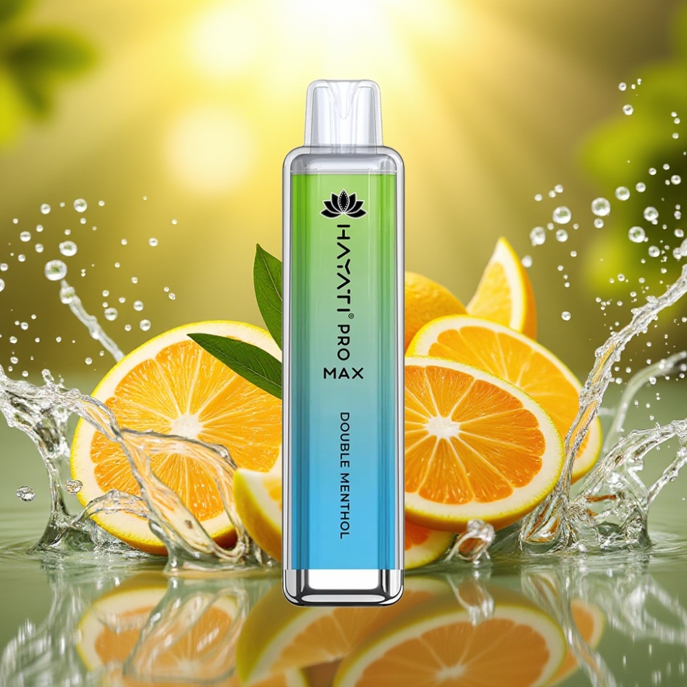 Hayati Pro Max 4000 Puffs Recarregável Duplo Mentol LED Crystal TPD 2ml/10ml