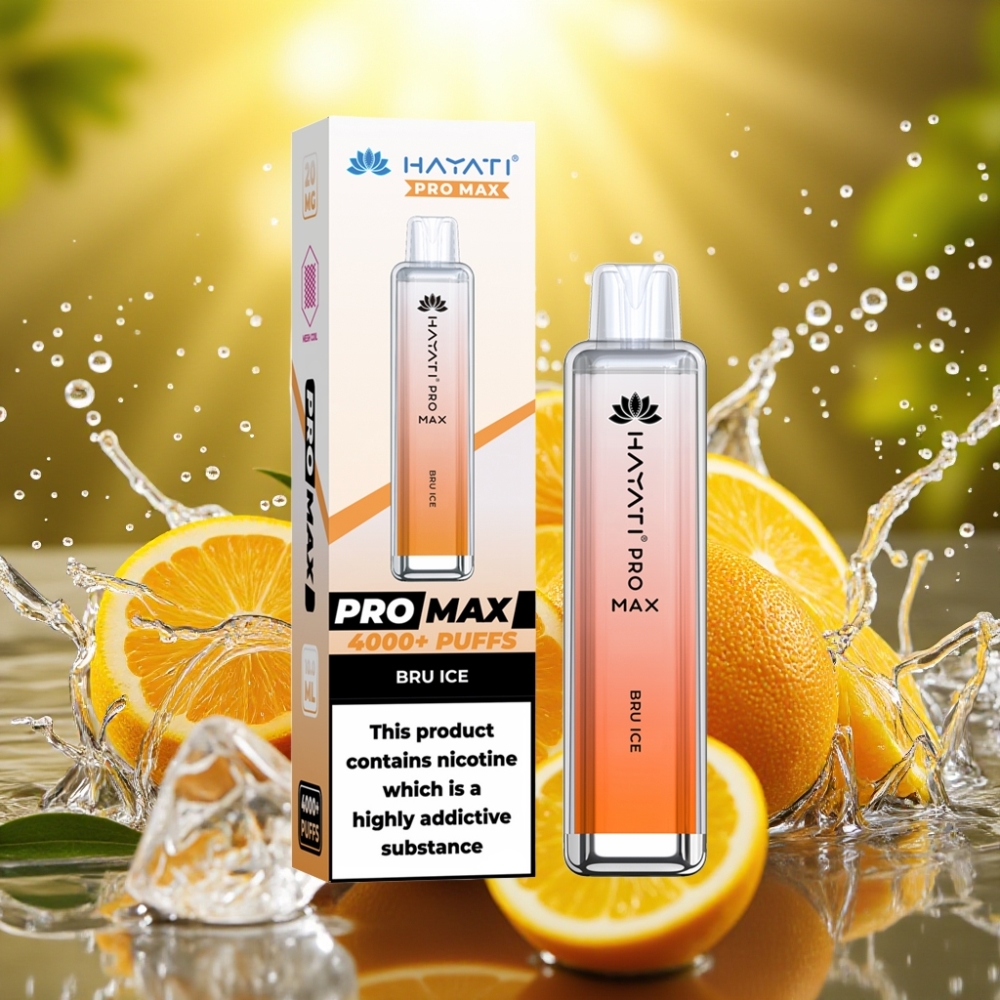 Hayati Pro Max 4000 Puffs Recarregável Gelo Bru TPD LED 1400mAh 2ml/10ml