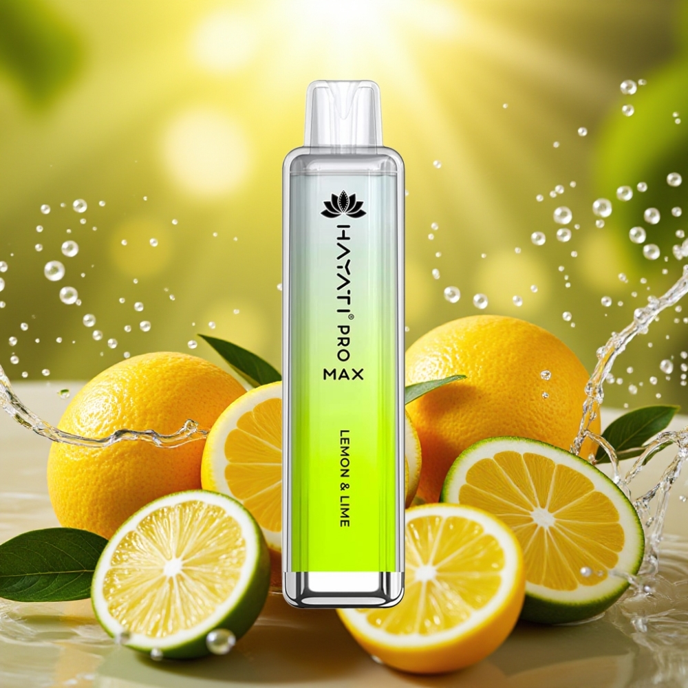 Hayati Pro Max 4000 Puffs Recarregável LED 2ml/10ml Sabor Limão & Lima