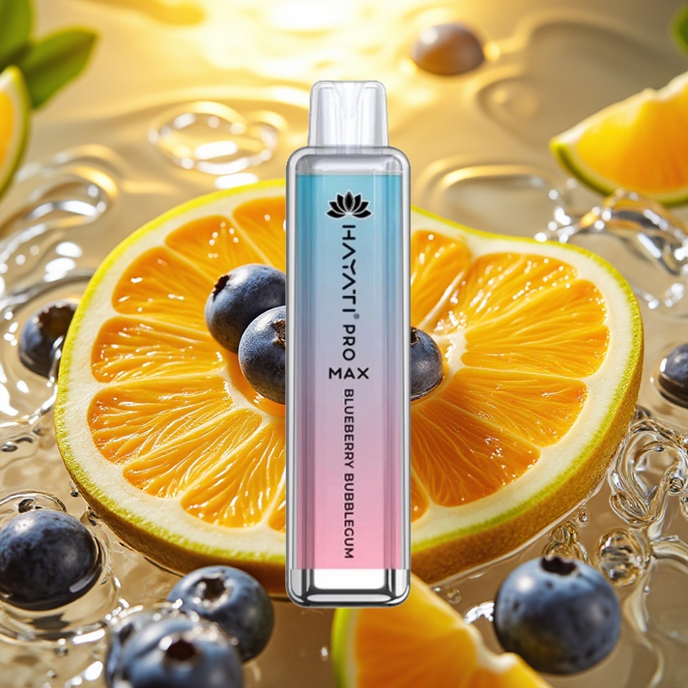 Hayati Pro Max 4000 Puffs Recarregável LED Crystal 2ml/10ml TPD Blueberry Chiclete