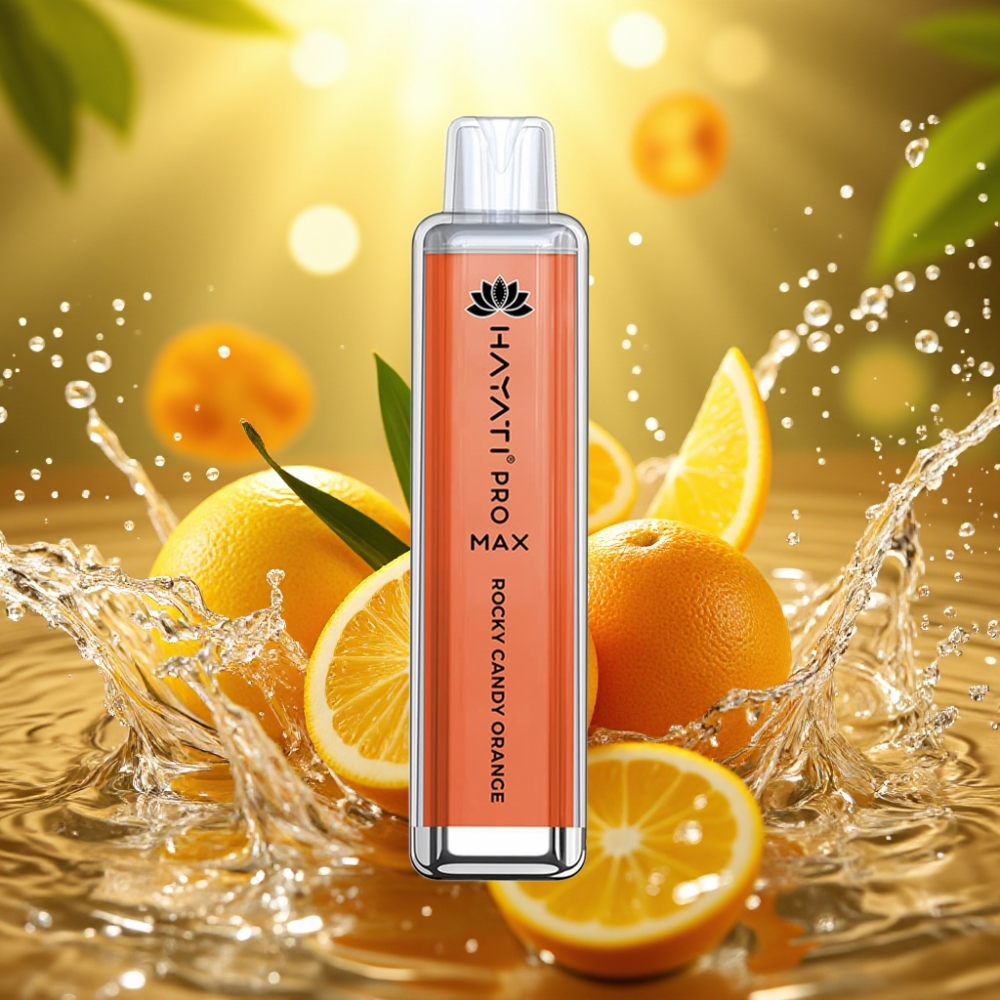 Hayati Pro Max 4000 Puffs Recarregável LED Crystal Laranja Doce Pedra 2ml/10ml 1400mAh