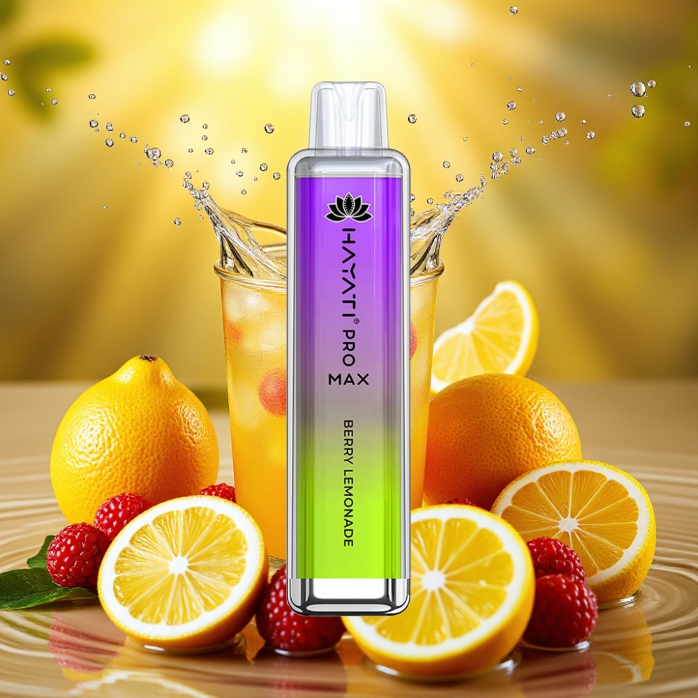Hayati Pro Max 4000 Puffs Recarregável LED Crystal Limonada de Frutas Vermelhas