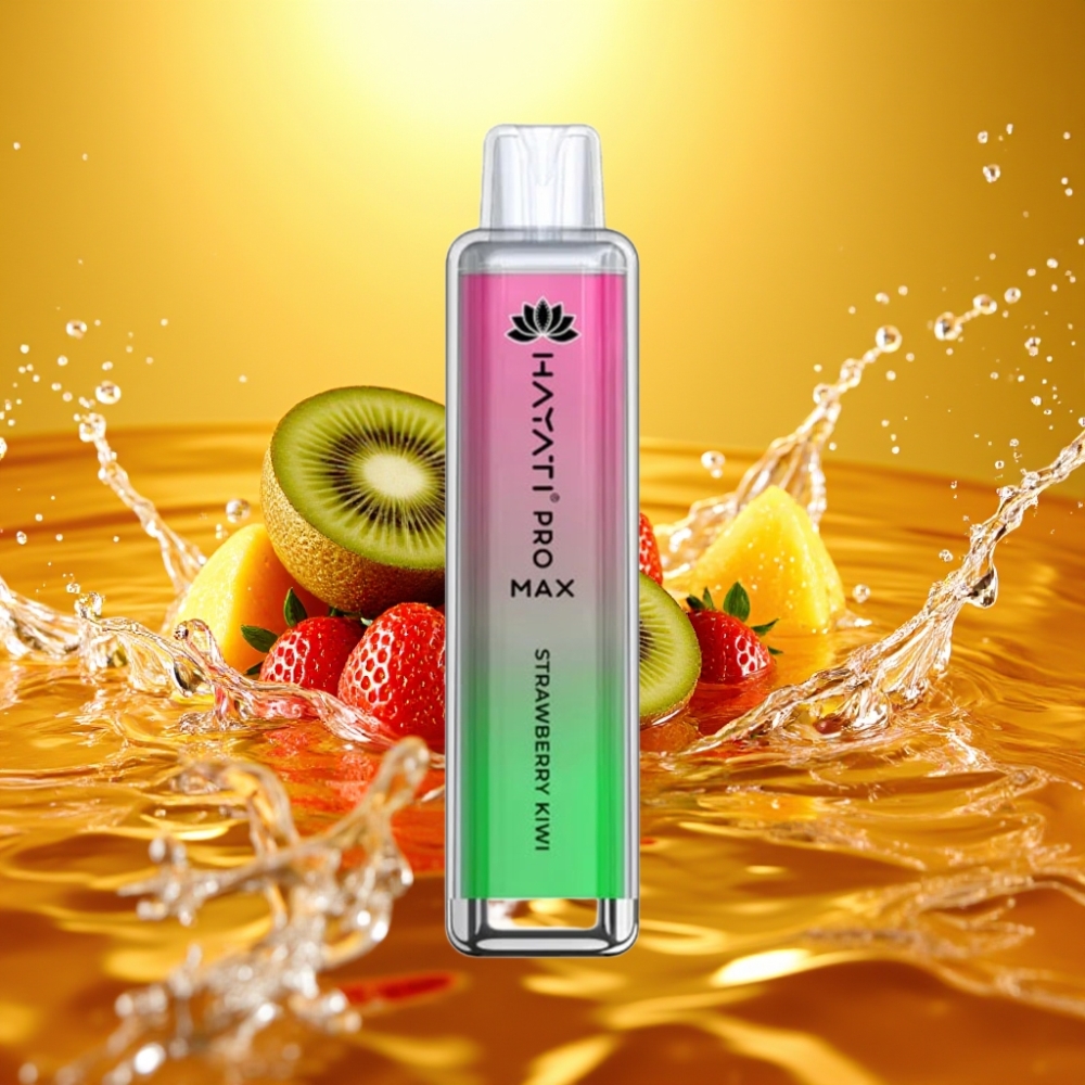 Hayati Pro Max 4000 Puffs Recarregável LED Crystal Morango Kiwi