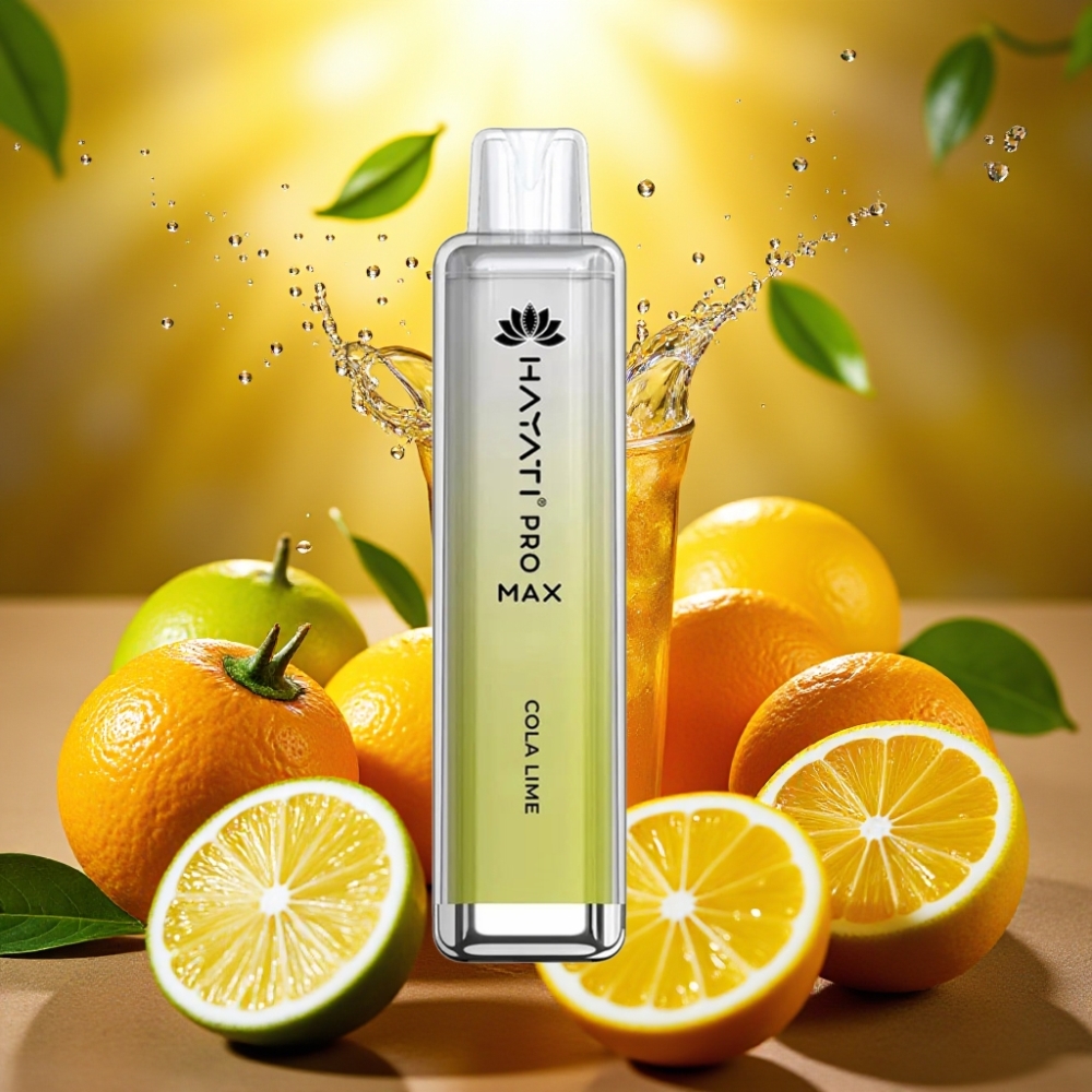 Hayati Pro Max 4000 Puffs Recarregável LED TPD 2ml/10ml Sabor Lima-Cola