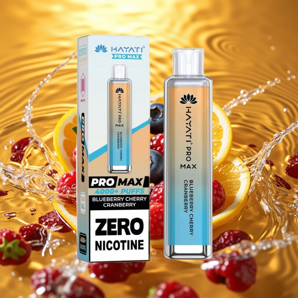 Hayati Pro Max 4000 Puffs Recarregável TPD 2ml/10ml Sabor Mirtilo Cereja Cranberry