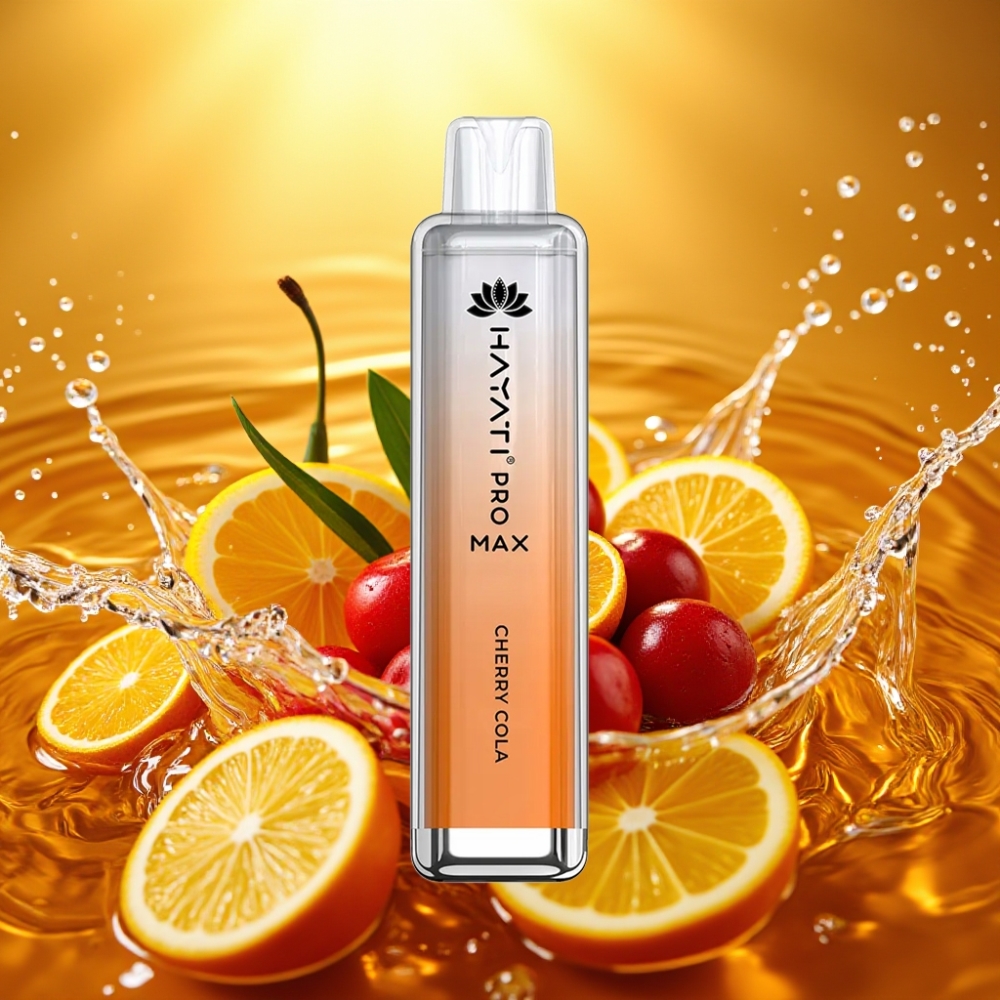 Hayati Pro Max 4000 Puffs Rechargeável LED Crystal Cereja-Cola TPD