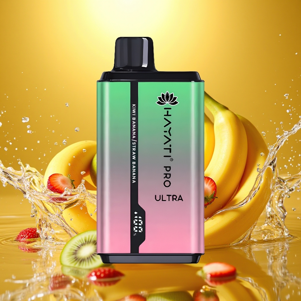 Hayati Pro Ultra 15000 Puffs 850mAh 24ml 2% Kiwi Banana Morango Banana 49 Sabores