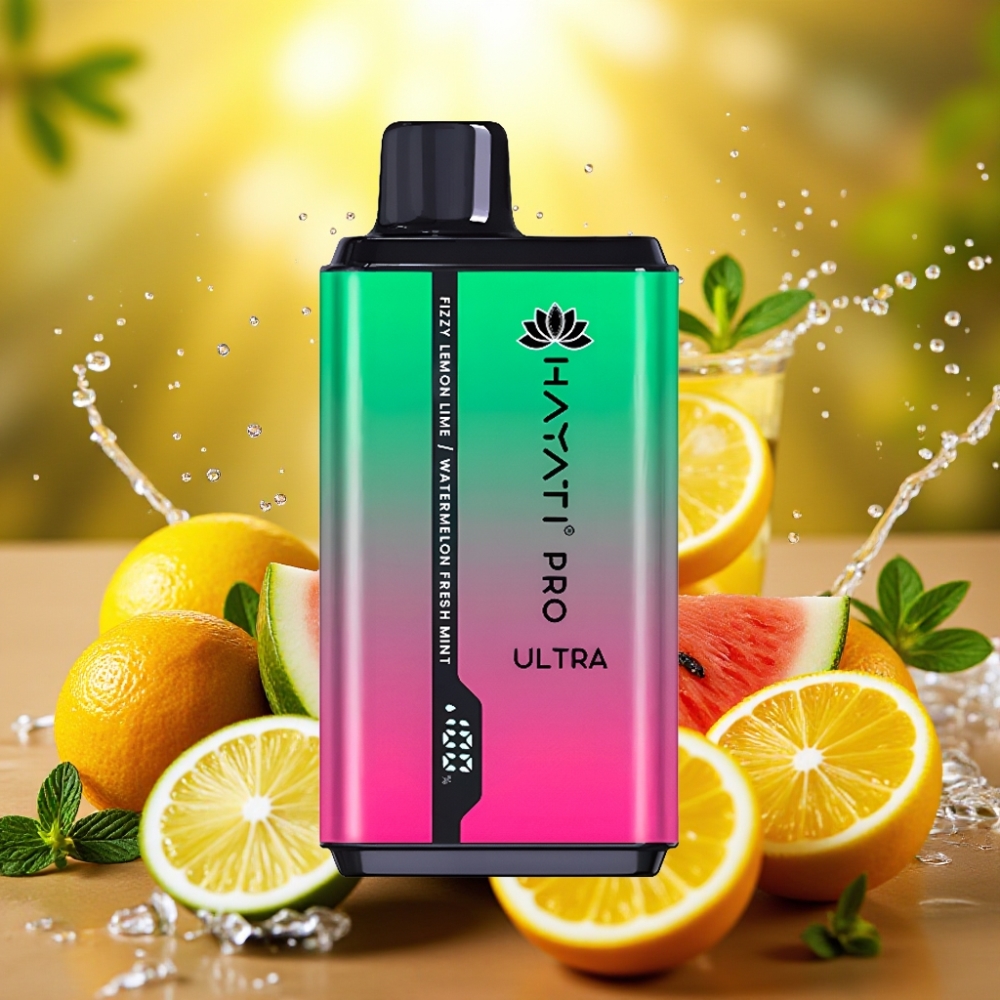 Hayati Pro Ultra 15000 Puffs 850mAh 24ml 2% Limão & Lima Refrescante Melancia Menta Fresca